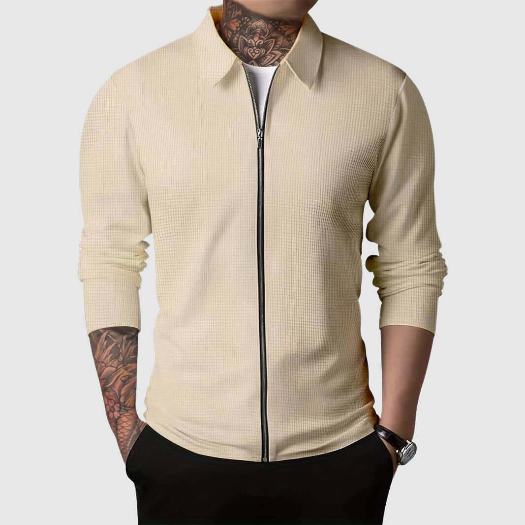 EB | Herren Waffelstrick Zip-Up Jacke
