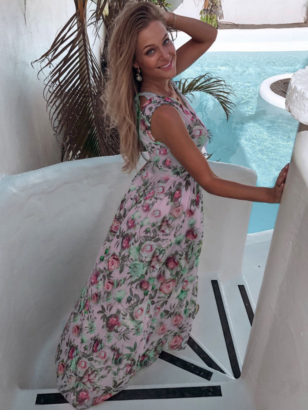 EB | Bedrucktes geteiltes Chiffonkleid