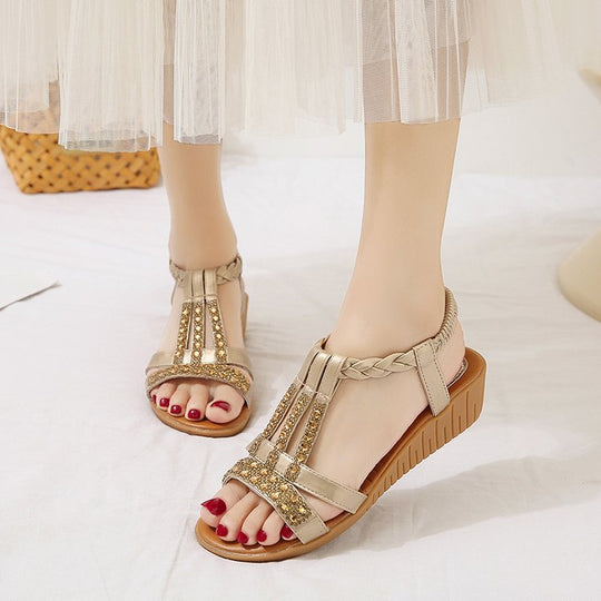 EB | Sandalen mit Offener Zehe und Strass