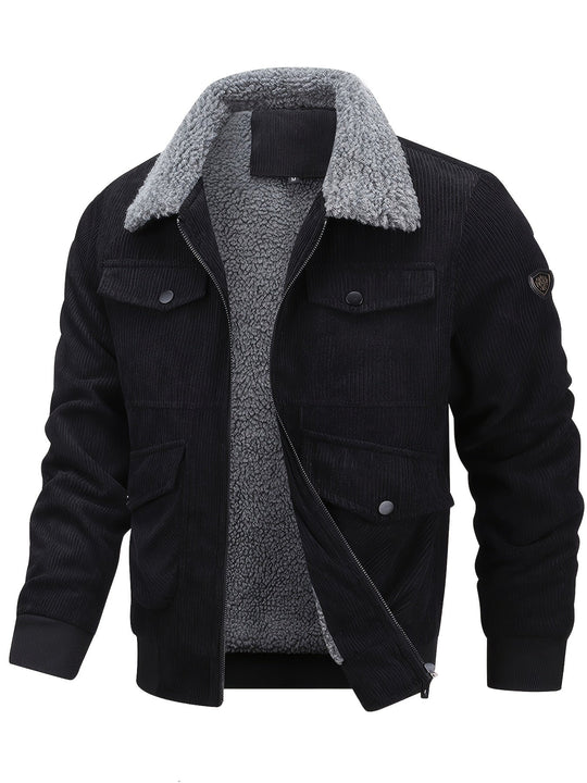 EB | Warmen Jacke mit Cord und Fleecefutter Cordura und Polyester Robuste und Bequeme
