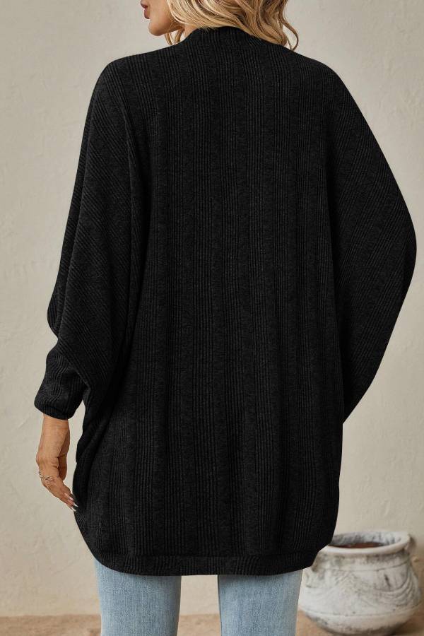 EB | Bat Ärmel Cardigan Lockere Gestrickte Jacke