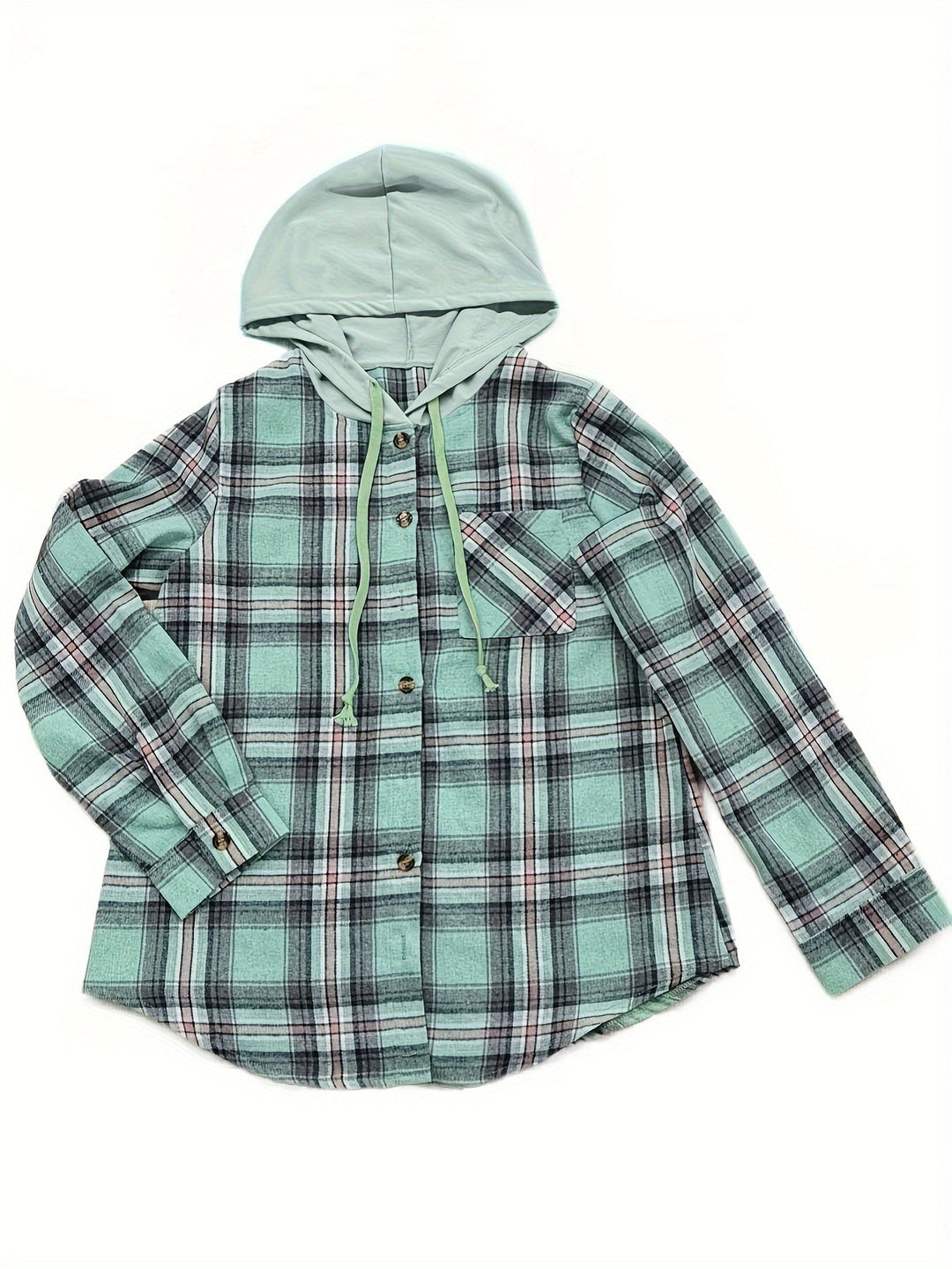 EB | Karierte Jacke mit Kapuze Baumwolle und Polyester Leger und Komfortabel