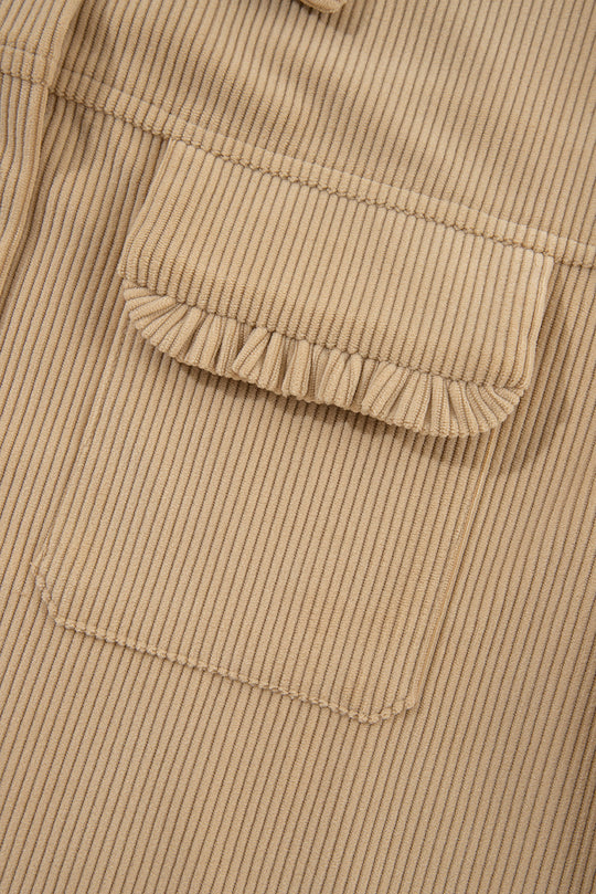 EB | Cordurahemdjacke mit Rüschendetails Baumwollmischung Elegant und Modern