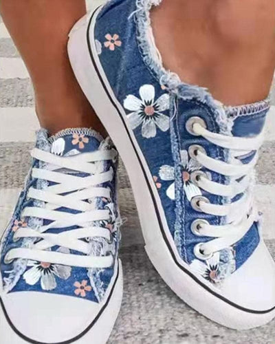 EB - Blumige Denim Sneaker