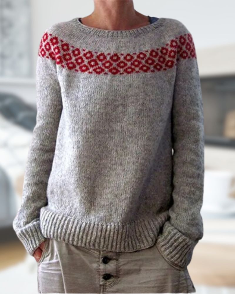 EB | Gestrickter Rundhalsausschnitt-Pullover