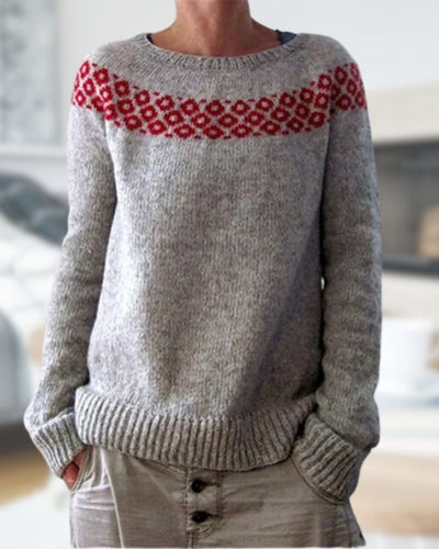 EB | Gestrickter Rundhalsausschnitt-Pullover