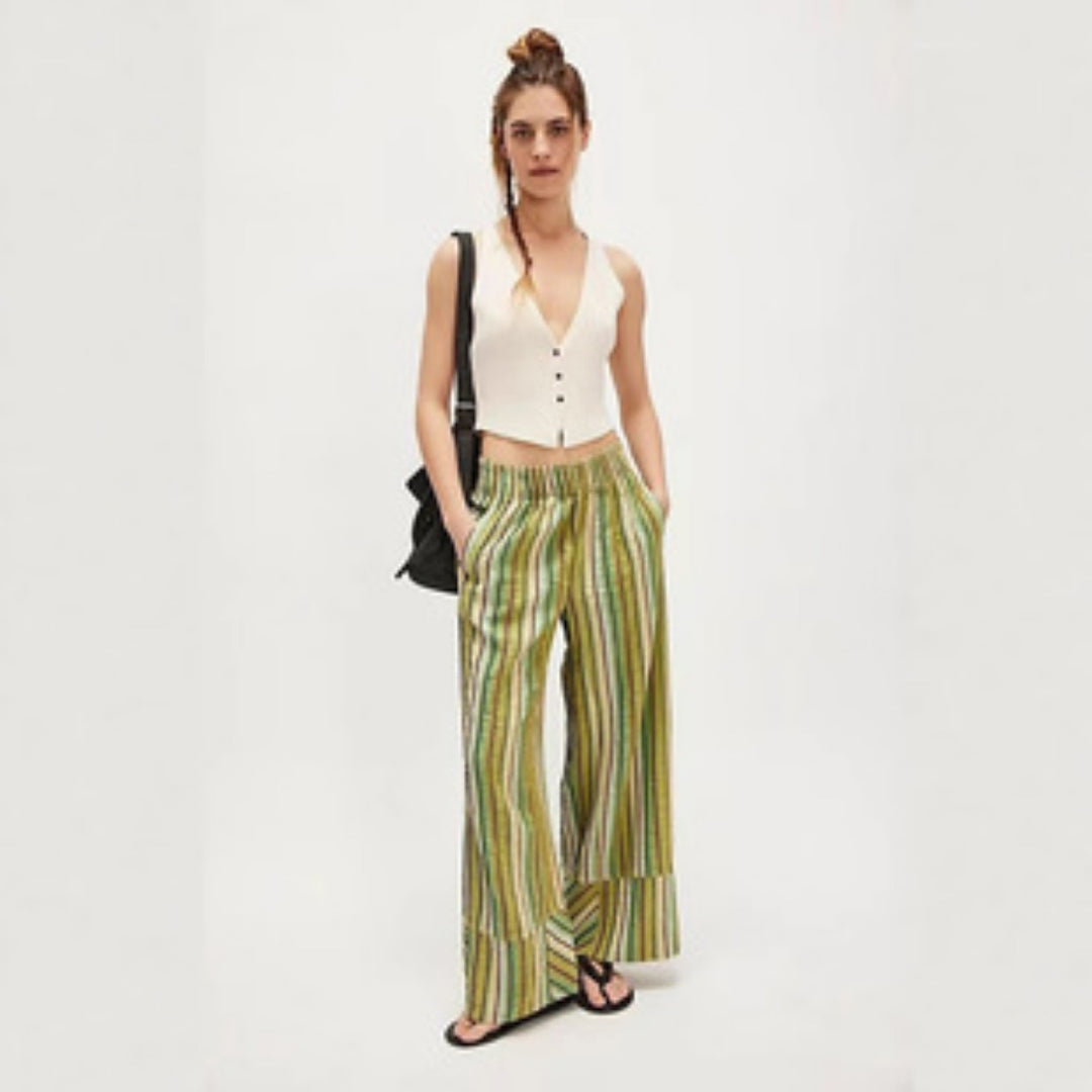 EB | Gestreifte Hose mit weitem Bein