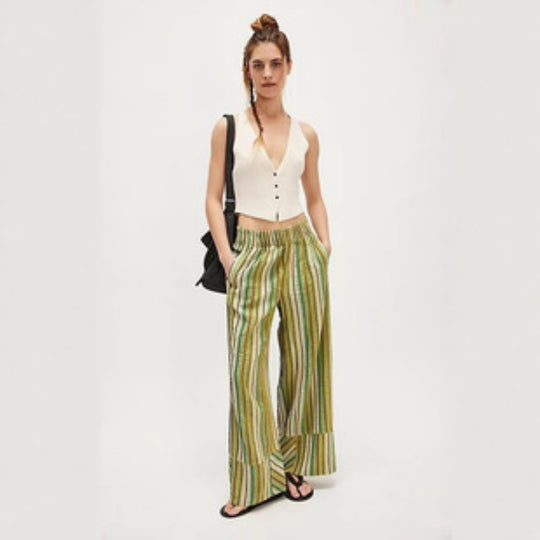 EB | Gestreifte Hose mit weitem Bein