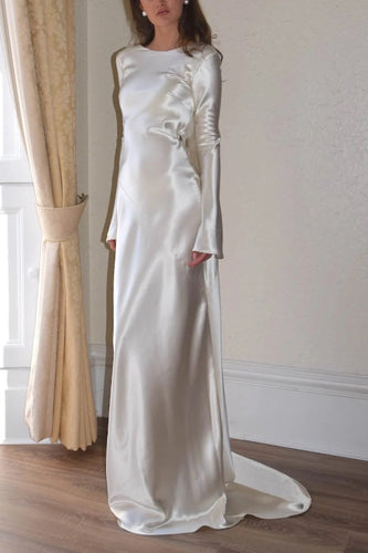 EB | Pearl Eden Satin Rückwärtig Offene Cowl Neck Gown Maxi Kleid