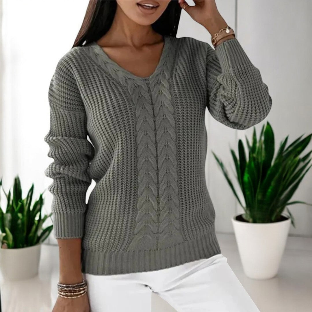 EB | Gemütlicher Skandinavischer Strickpullover für Den Alltagsstil