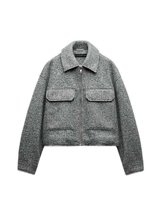 EB | Stil Bouclé Graue Jacke