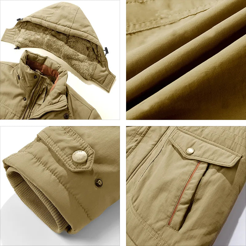 EB | Herren Winterjacke Taktisch Wasserdicht mit Abnehmbarem Kapuze