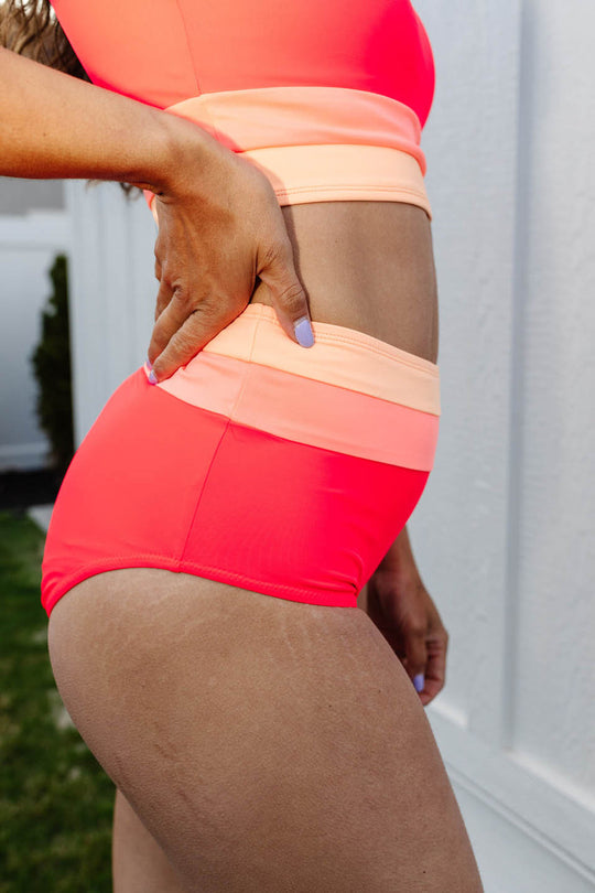 EB | Schwarzes Colorblock Cut Back Bikini-Set