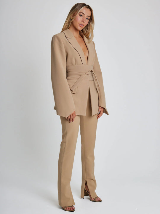 EB | Blazer mit Gürtel Polyester Elegant, Zeitlos
