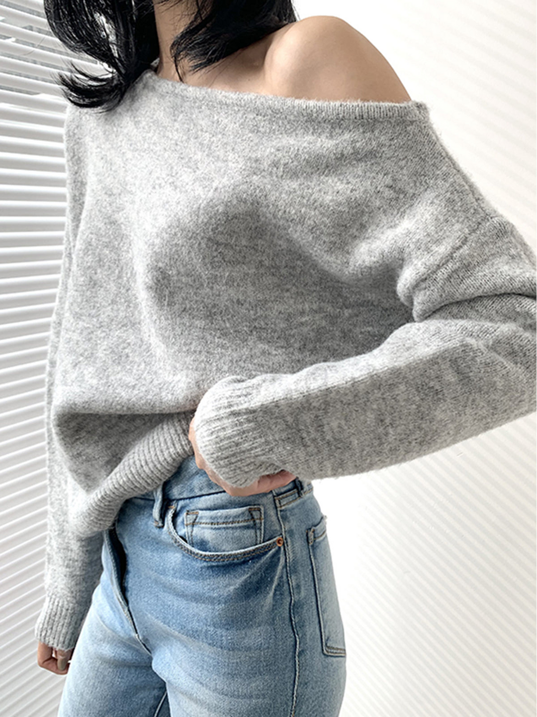 EB | Pullover Asymmetrisch für Damen Warm
