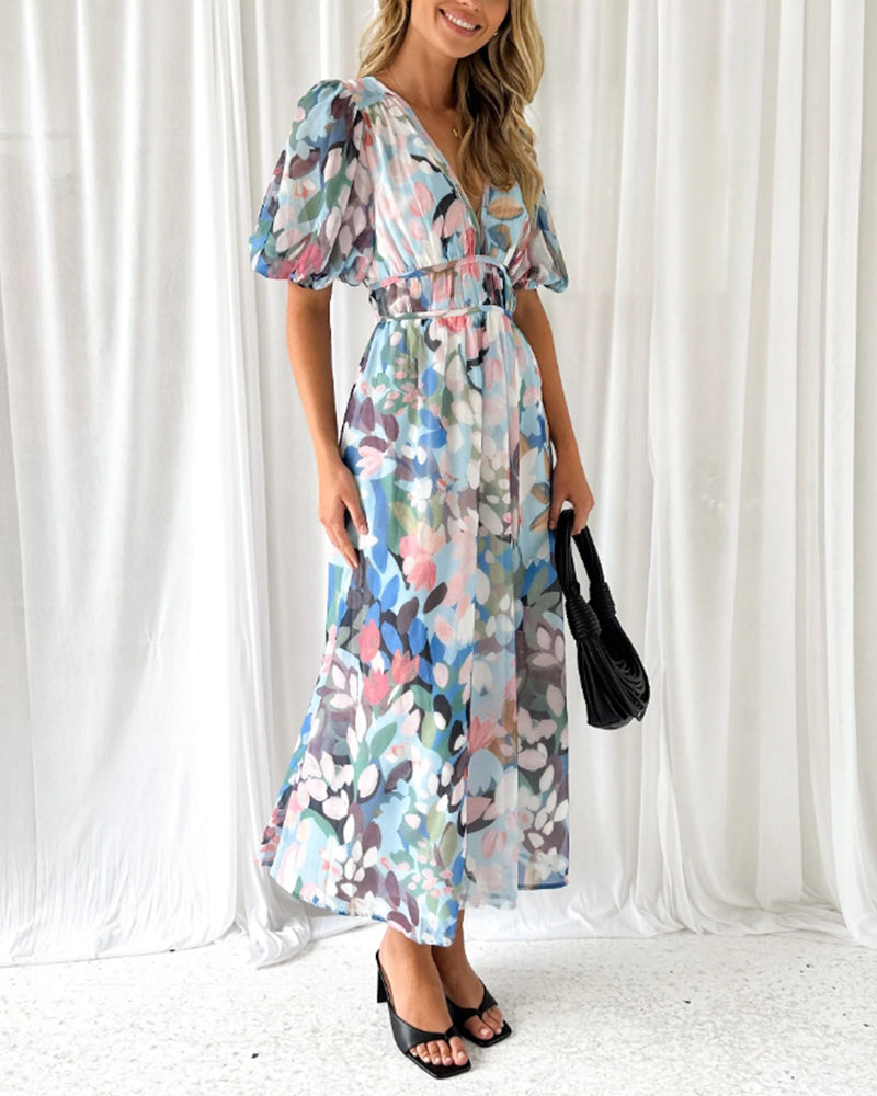 EB | Boho Blumen Maxi Kleid