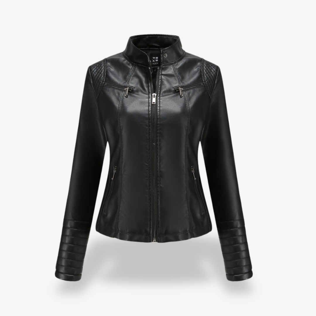 EB | Klassische Biker Kunstlederjacke Damen