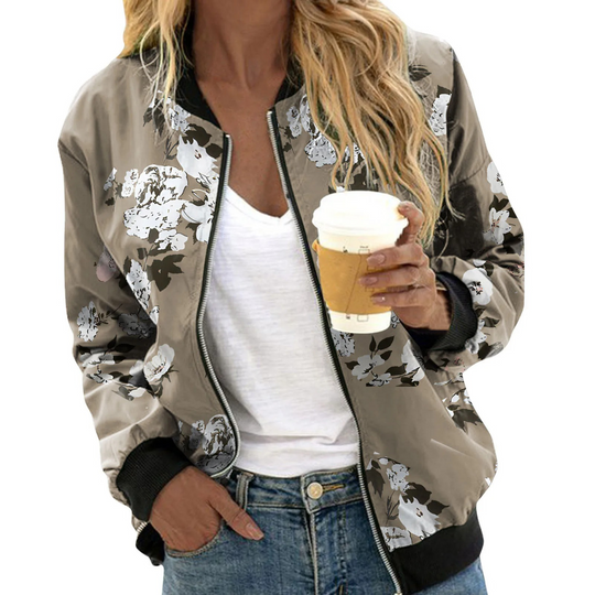 EB | Damen Bomberjacke mit Blumenmuster
