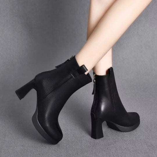EB | Damen Stylische Spitzzehen High Heel Stiefel