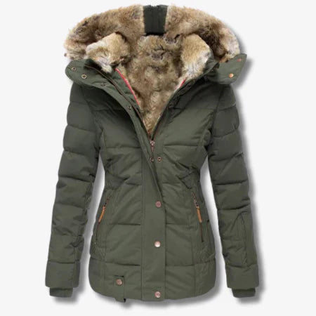 EB | Winterjacke mit Kapuze und Reißverschluss für Frauen ideal für kalte Tage
