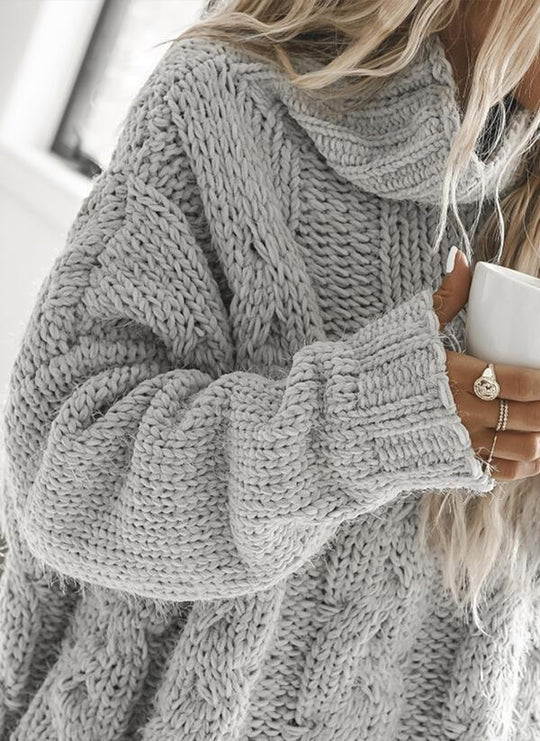 EB | Oversized Pullover mit Hohem Kragen