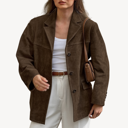 EB | Oversized Wildleder Blazerjacke Damen