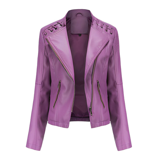 EB | Stilvolle, slim kurze Lederjacke für Damen