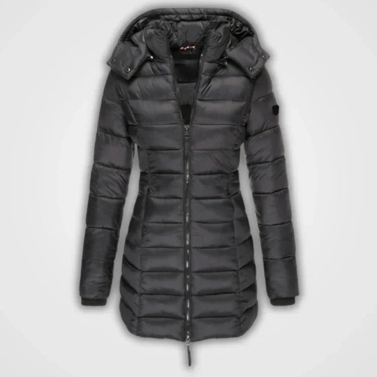 EB | Lange gesteppte Kapuzenjacke für Damen ideal für den Winter