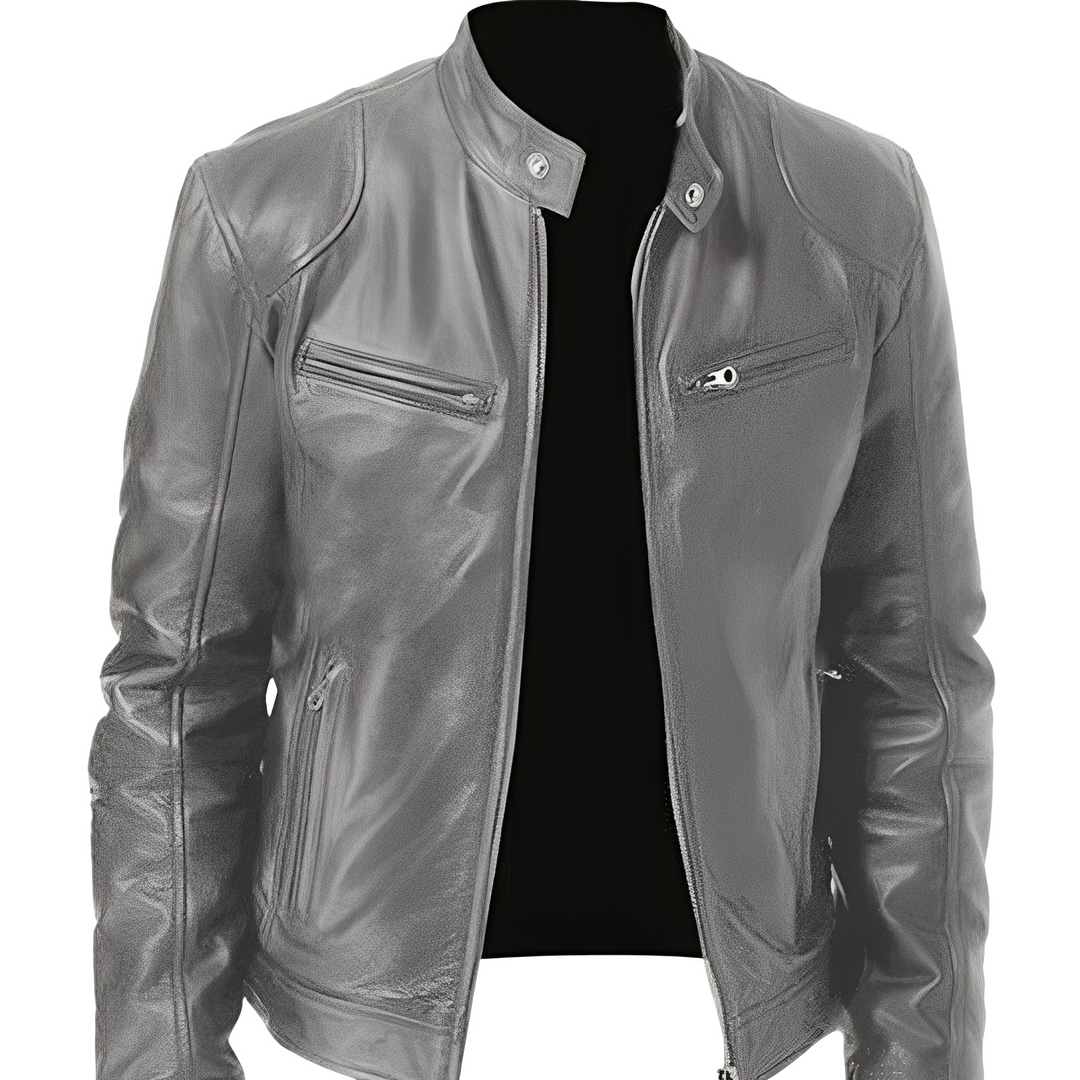 EB | Lässige, figurbetonte Lederjacke für Männer