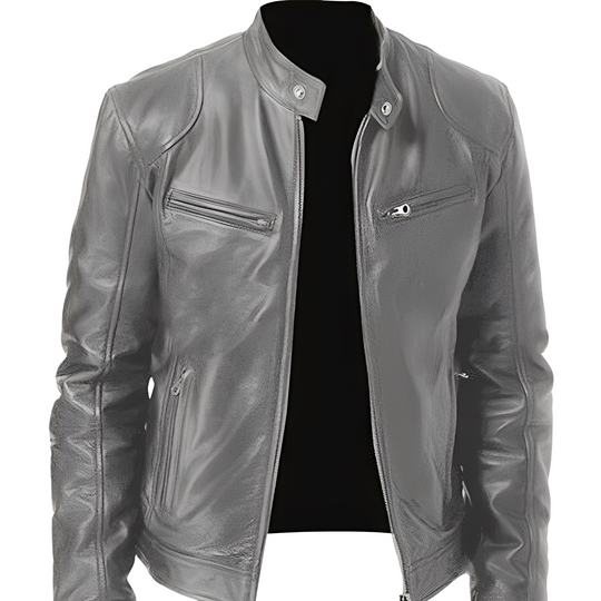 EB | Lässige, figurbetonte Lederjacke für Männer