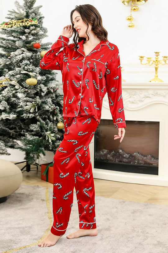 EB | Weihnachtsbonbon-Muster Schlafanzug Set