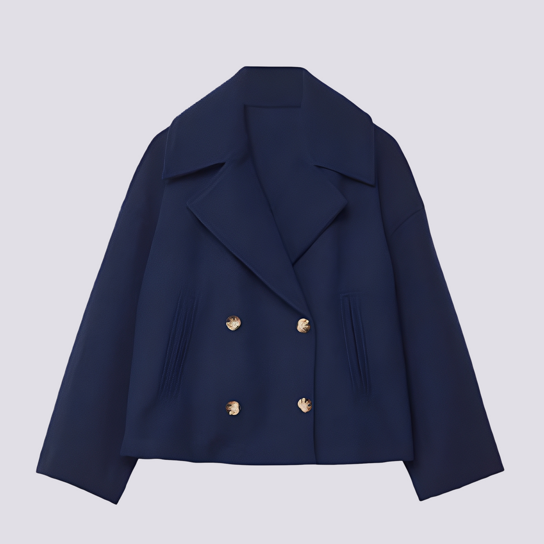 EB | Schicke kurze Wolljacke mit Reverskragen für Damen