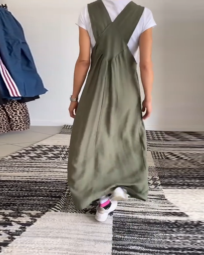 EB | Kleid Lässig Einfarbig Hosenträger