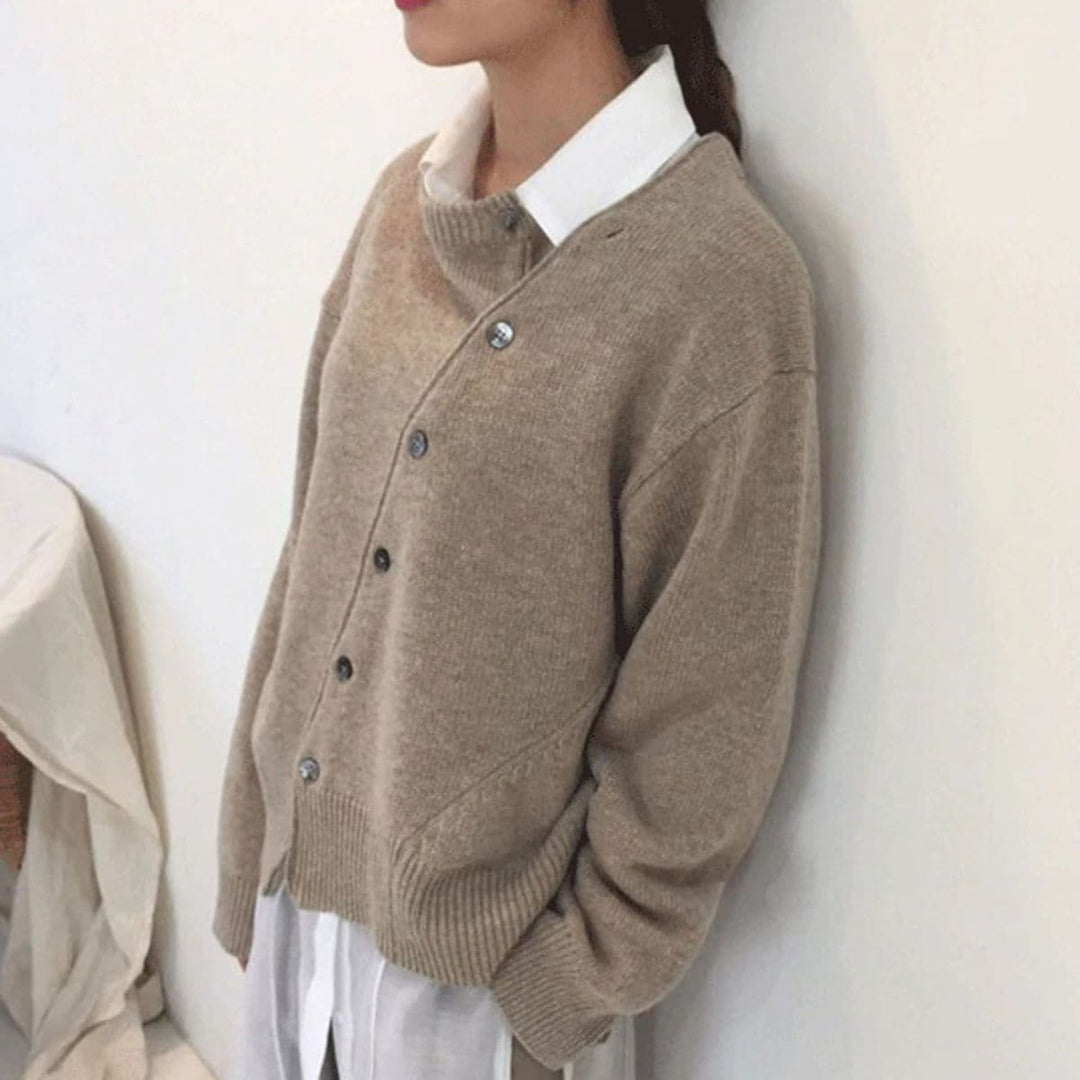 EB | Strickpullover Oversized Passform Knopfverschluss Weich und Komfortabel
