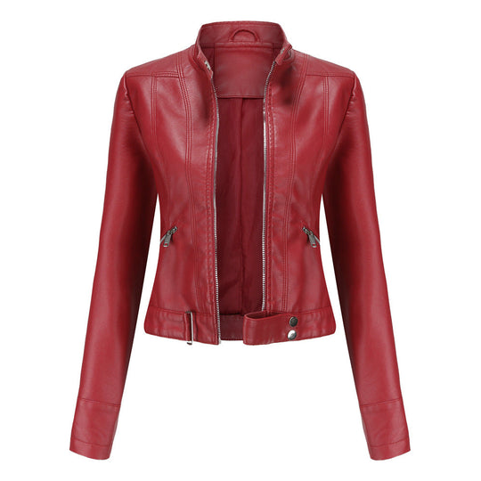 EB | Trendige Damenlederjacke mit Kragen