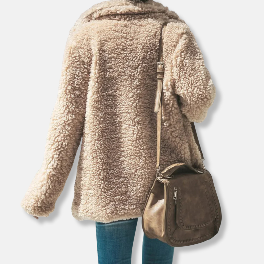 EB | Fleece Teddy Mantel | Oversized Reverskragenmantel