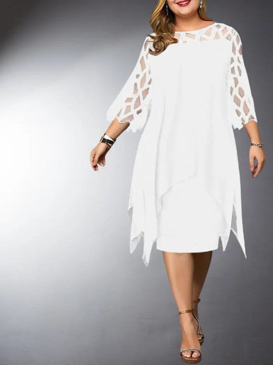 EB | Elegantes Plus Size Spitzen Midi Kleid