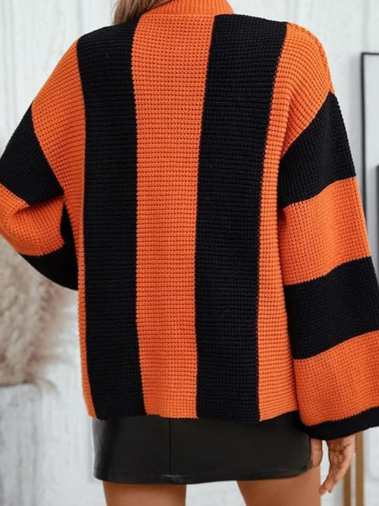 EB | Gestreifter Oversized-Strickcardigan