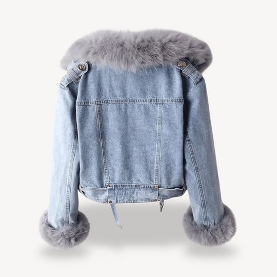 EB | Kunstpelzgefütterte Denimjacke für Frauen