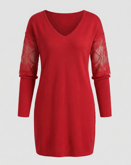Schwarzes Blumen Mesh Midikleid | EB