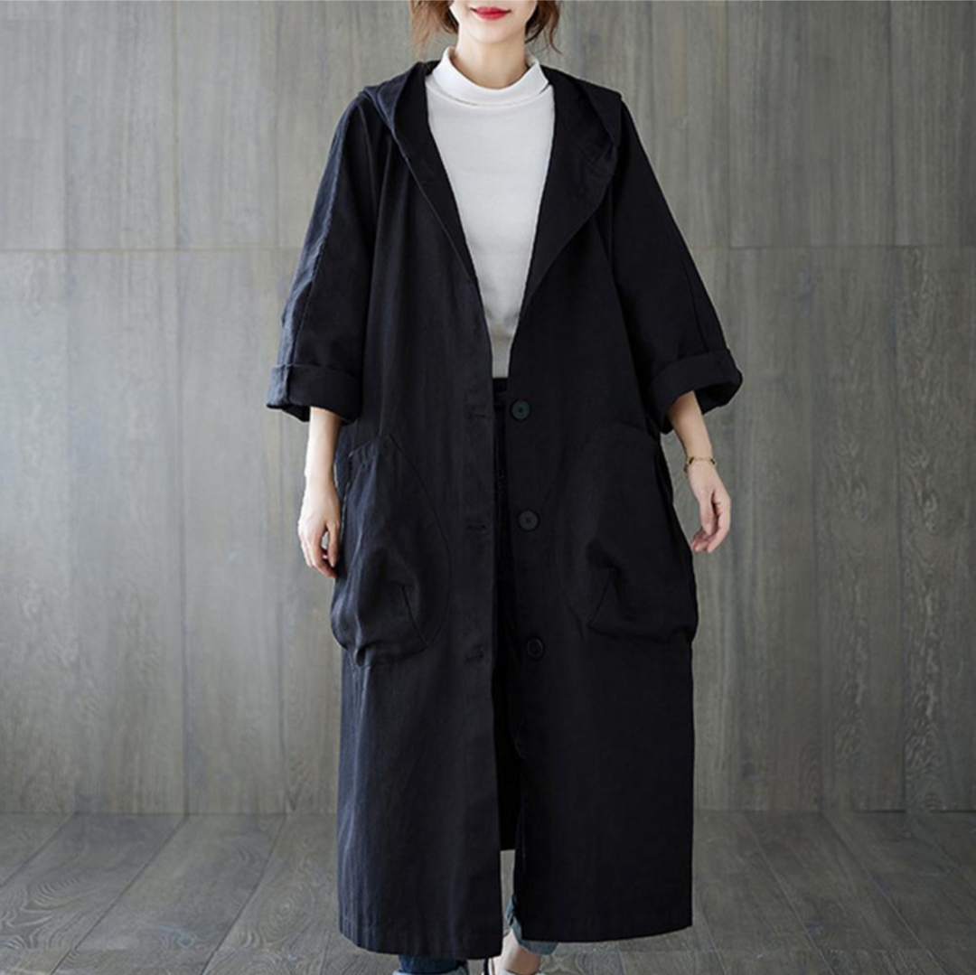 EB | Trenchcoat Lang für Frauen Warm