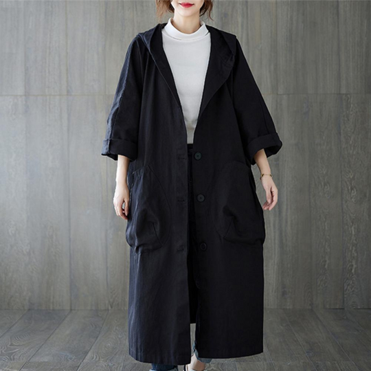 EB | Trenchcoat Lang für Frauen Warm