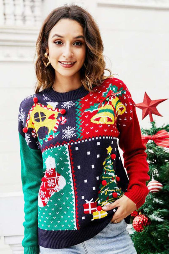 EB | Schneeflocke Weihnachtsbaum Pullover Strickpullover