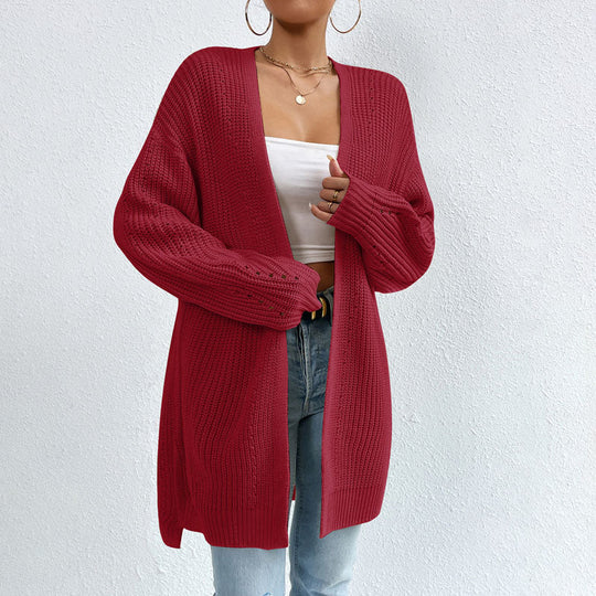 EB | Einfarbige Elegante Strickjacke mit Taschen