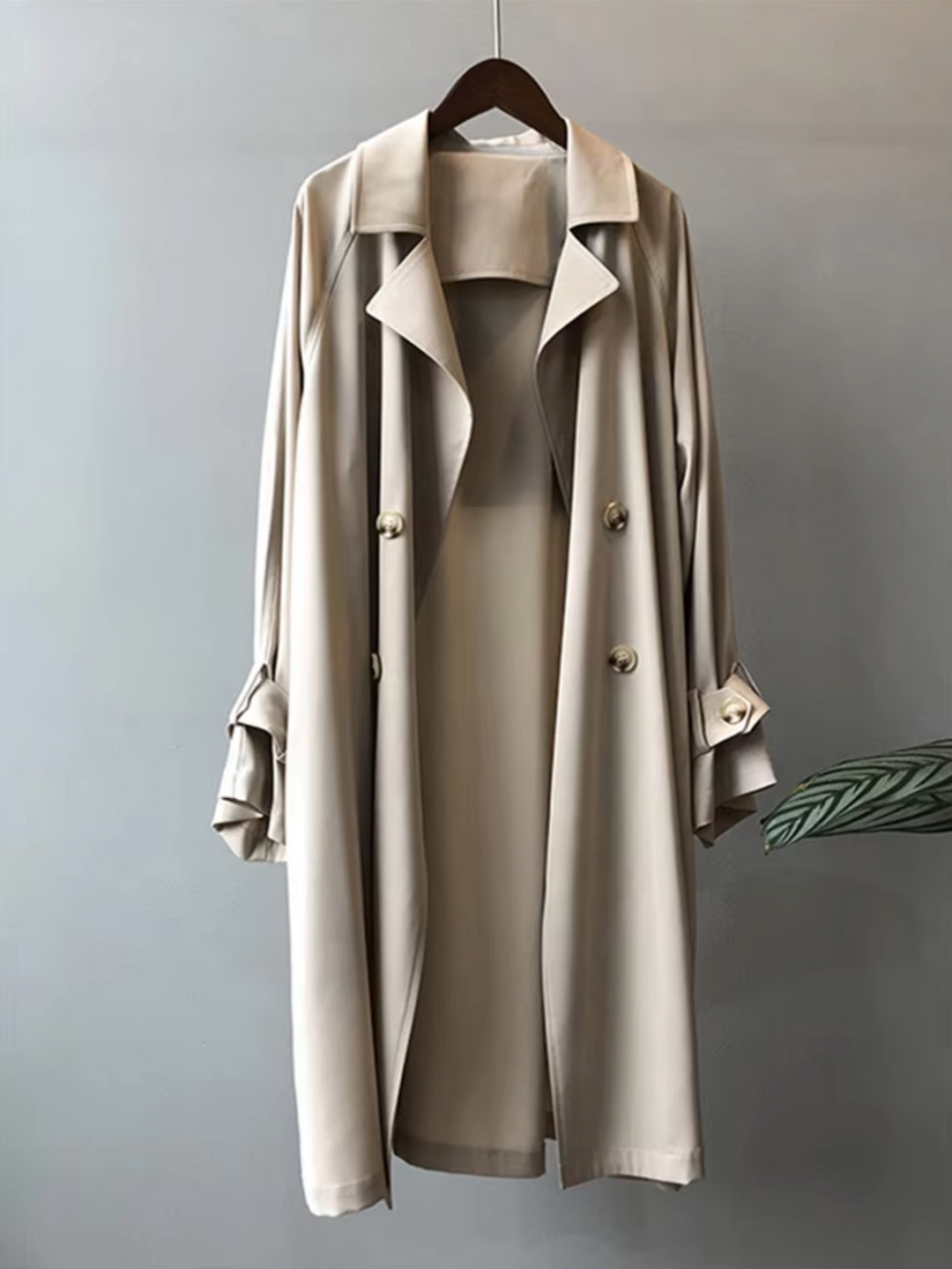 EB | Damen Langer Wasserdichter Trenchcoat Lässig
