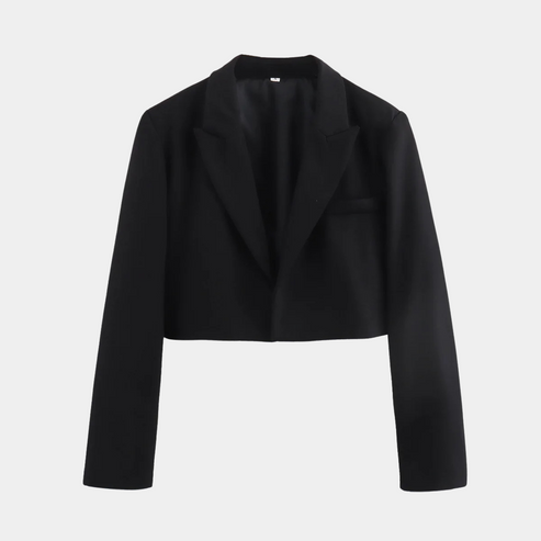 EB | Cropped Blazerjacke Maßgeschneiderte Langarm Open Front