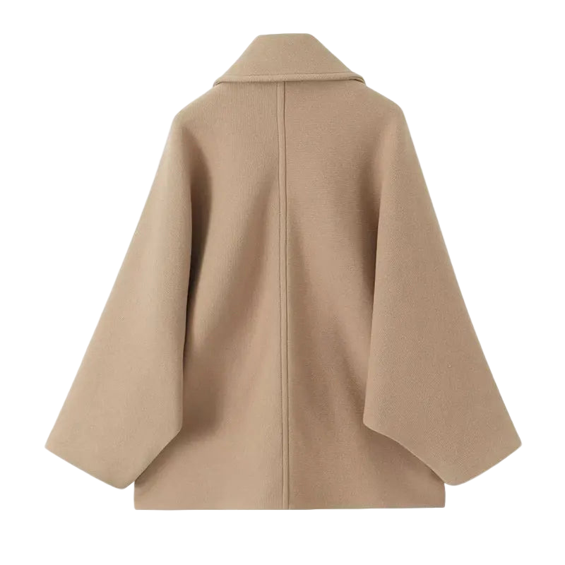 EB | Damen Übergangsjacke - Beige Oversized Mantel In Beige