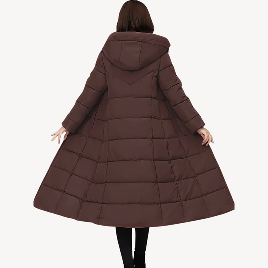 EB | Damen Lange Pufferjacke mit Kapuze
