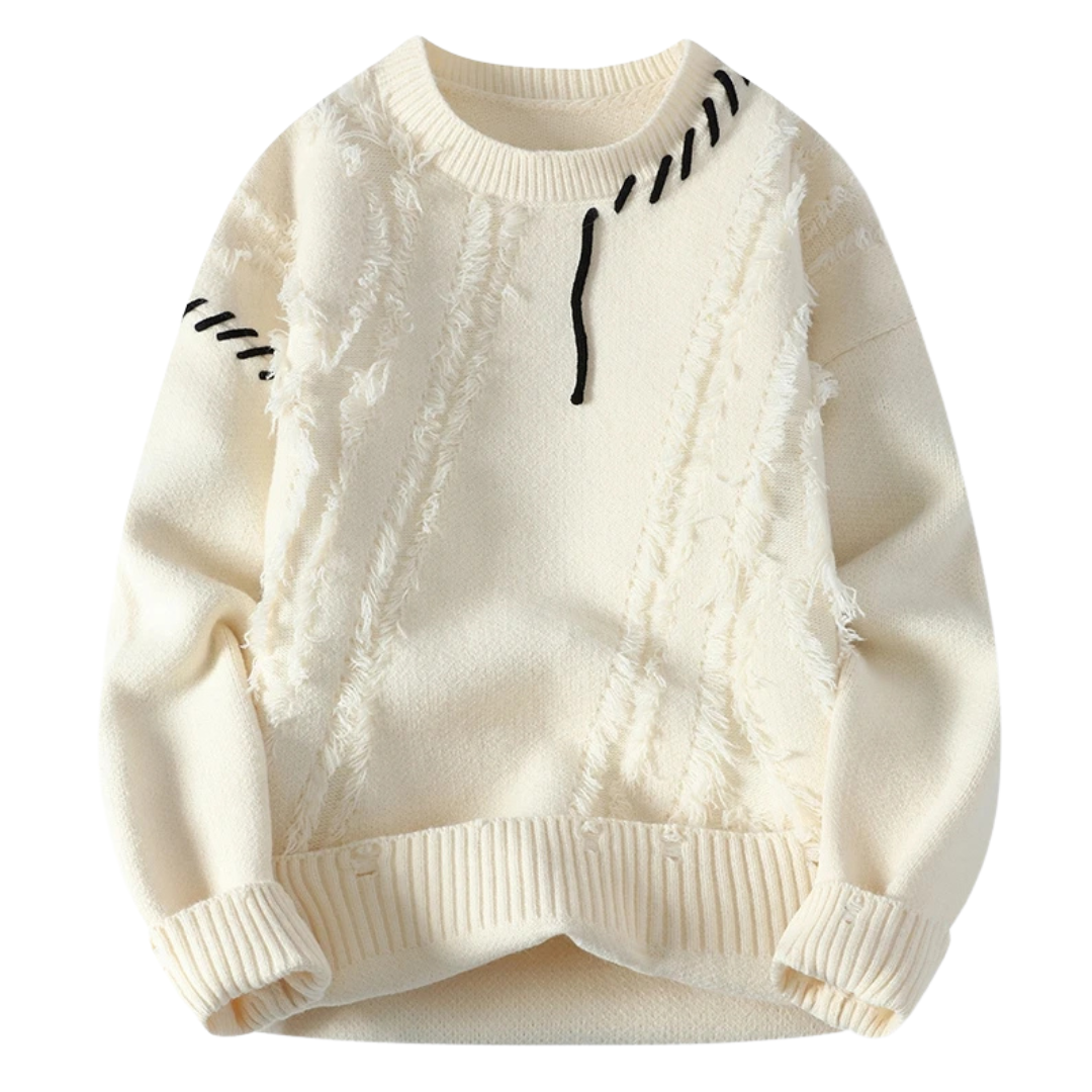 EB | Strickjacke mit Rohnähten Lässiger Schnitt Einzigartiger Streetwear-stil
