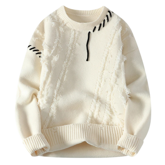EB | Strickjacke mit Rohnähten Lässiger Schnitt Einzigartiger Streetwear-stil